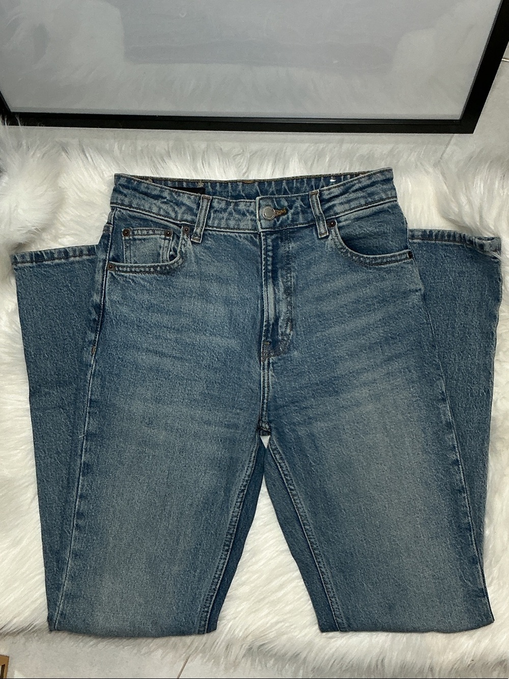 Zara Premium Denim Collection High Rise Jeans Blue US 2 Ref 7223/054